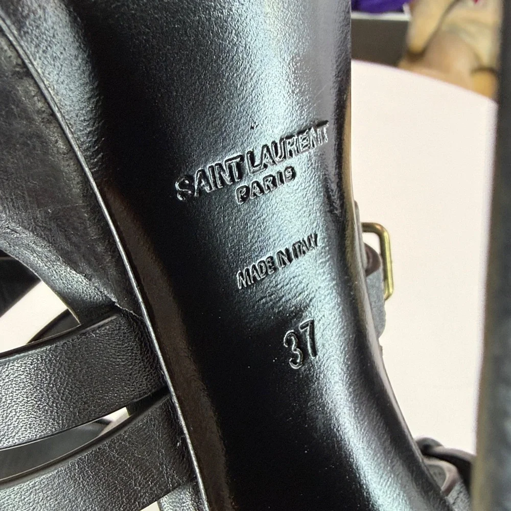 π₯SAINT LAURENT - PLATZ PLATFORM SANDALS - SIZE 37 EU / SIZE 7 US - GE307 - Picture 15 of 17